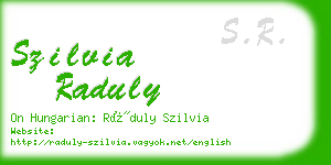 szilvia raduly business card